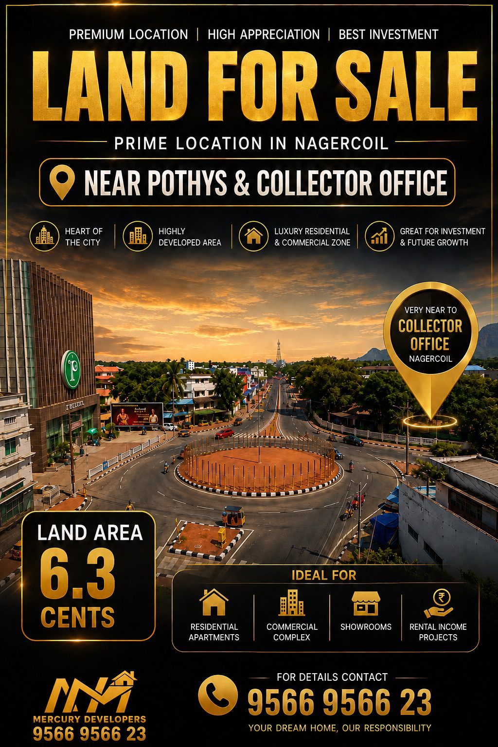 🔥 VERY RARE LAND FOR SALE IN NAGERCOIL – NEAR POTHYS! 🔥₹30 Lakhs per Cent in Nagercoil