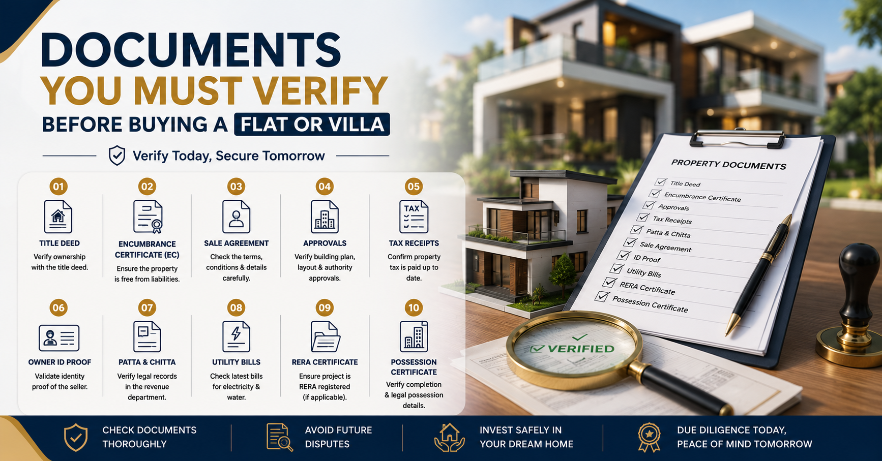 Documents You Must Verify Before Buying a Flat or Villa